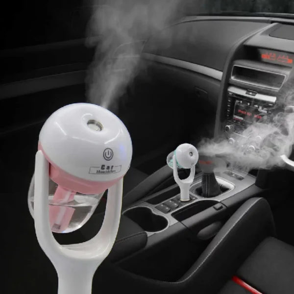 Humidificateur d'aromathérapie voiture avec chargeur USB Rose