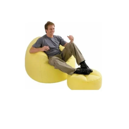 Fauteuil Gonflable avec repose-pieds Jaune