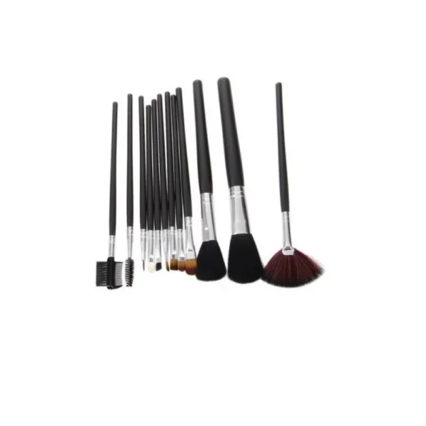 Lot de 12 Pinceaux de Maquillage - Noir