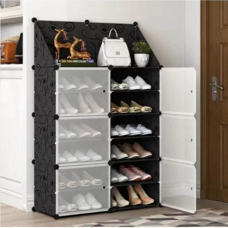 Etagère à Chaussures en plastique Modulable - DIY 6 Cubes 24 paires